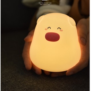 Đèn ngủ heo cảm ứng silicon