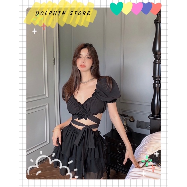 BIGSIZE Croptop cột nơ bigsize