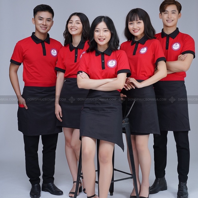 Tạp dề ngắn pha chế - Mẫu tạp dề đẹp cho nhân viên phục vụ - Chất liệu vải dày dặn, SẴN HÀNG TD-Nửa-M