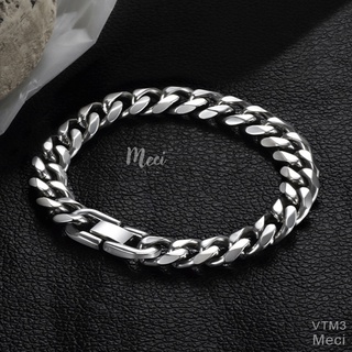 Vòng lắc tay nam nữ thép titan không gỉ dây xích cuban phong cách unisex, cá tính | MECI TITANIUM VTM3