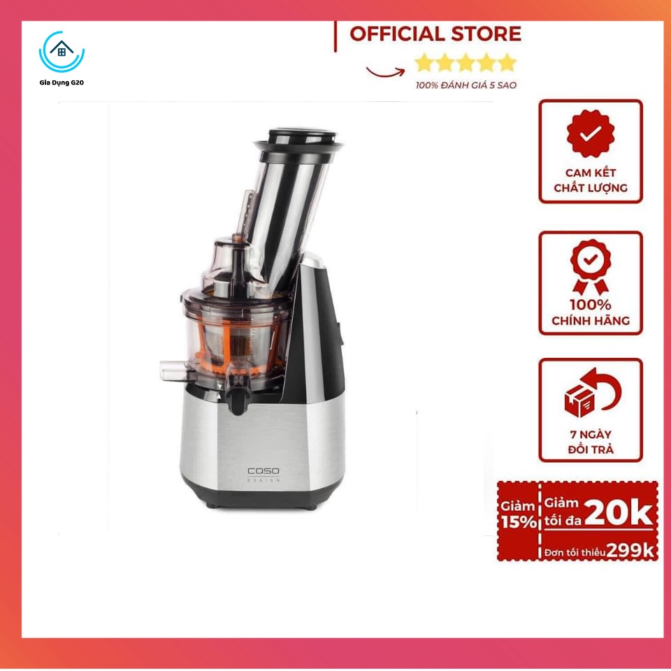 Máy ép chậm CASO SJW550, đường kính tới 8cm ép vừa 1 quả táo.