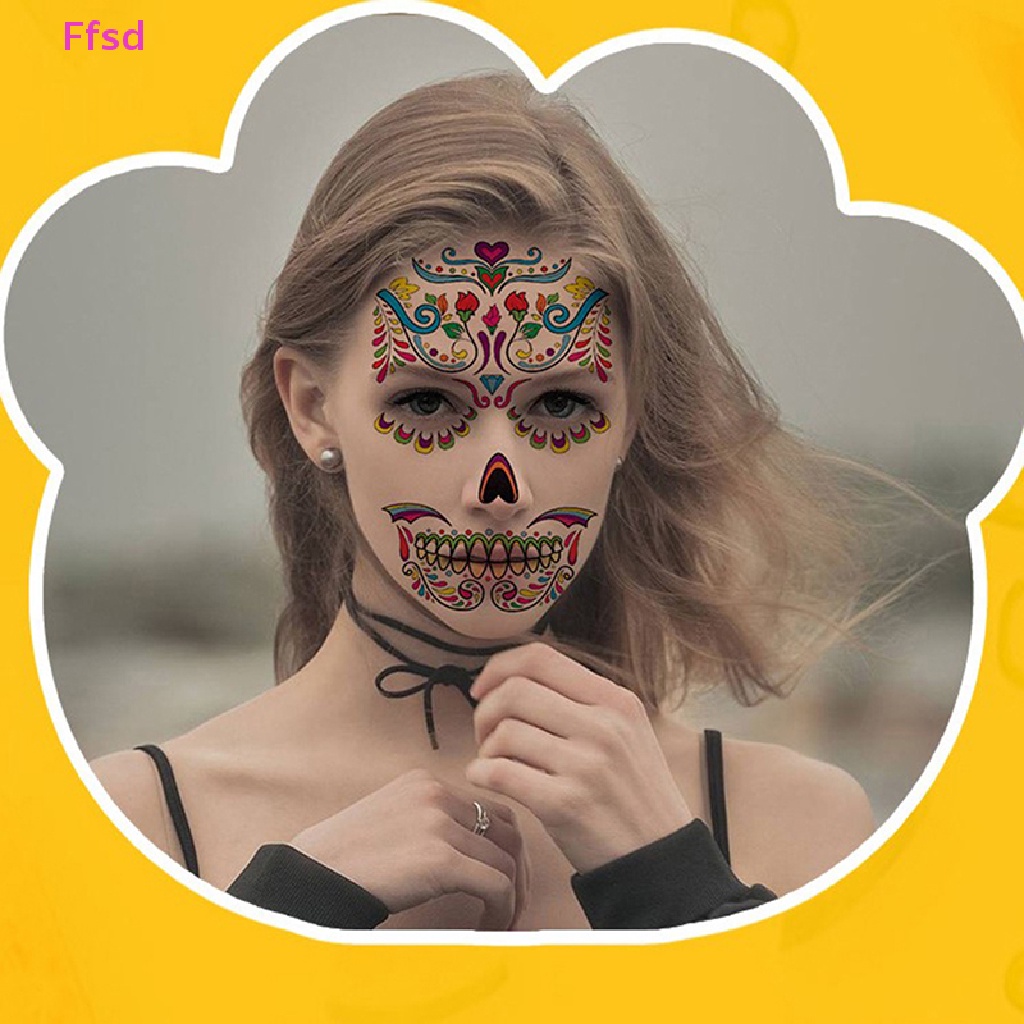 1 Tấm Hình Xăm Dán Mặt Và Cơ Thể Chủ Đề Halloween 2023
