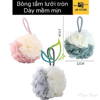 bông tắm lưới tròn tạo bọt phối 2 màu ngẫu nhiên