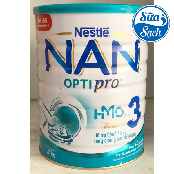 [GIÁ TỐT] Sữa Bột Nestle NAN Optipro 3 1.7kg (Date mới) mẫu mới