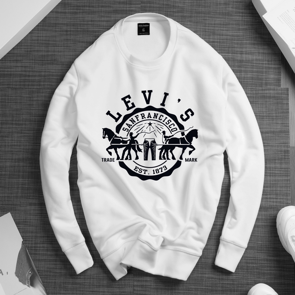 Áo thun in Nỉ Cotton Nam Nữ Unisex dài tay không cổ - Áo sweater cổ tròn chất poly Thái thu đông giữ nhiệt BST-1.4 | BigBuy360 - bigbuy360.vn