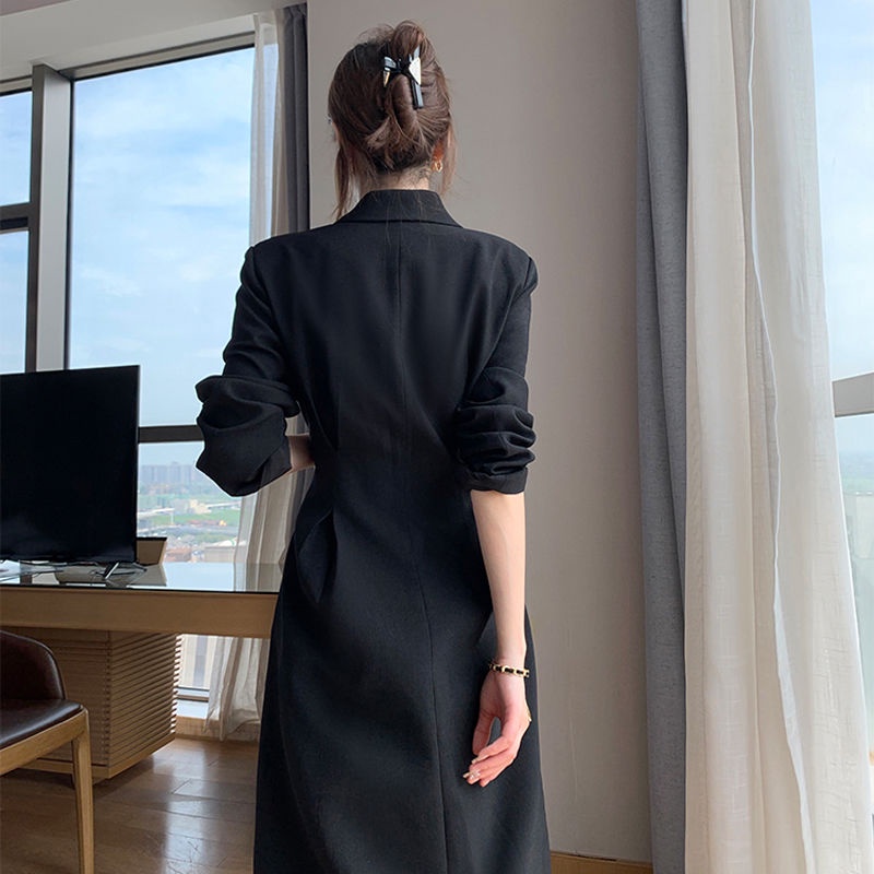 Đầm ôm dài tay cổ vest eo vừa thời trang mùa thu hàng mới chất lượng cao trực tuyến
