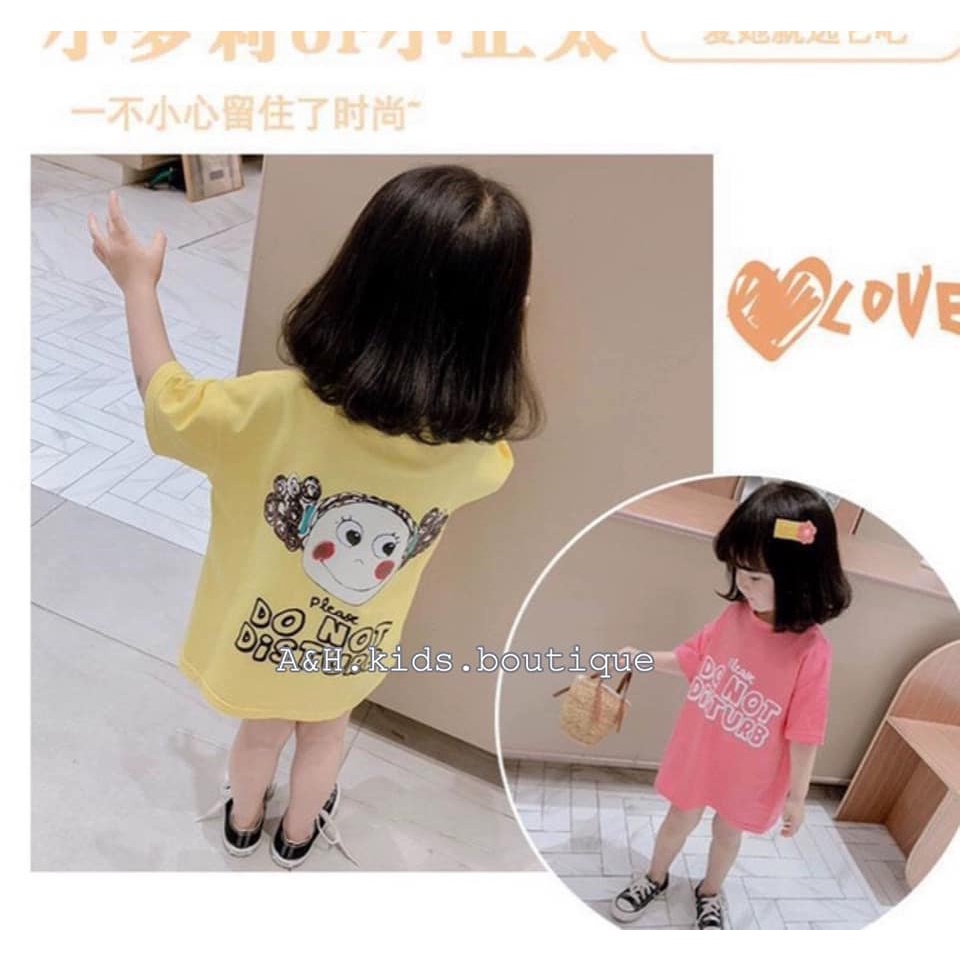 váy xuông cotton cô gái tóc xoăn cho bé