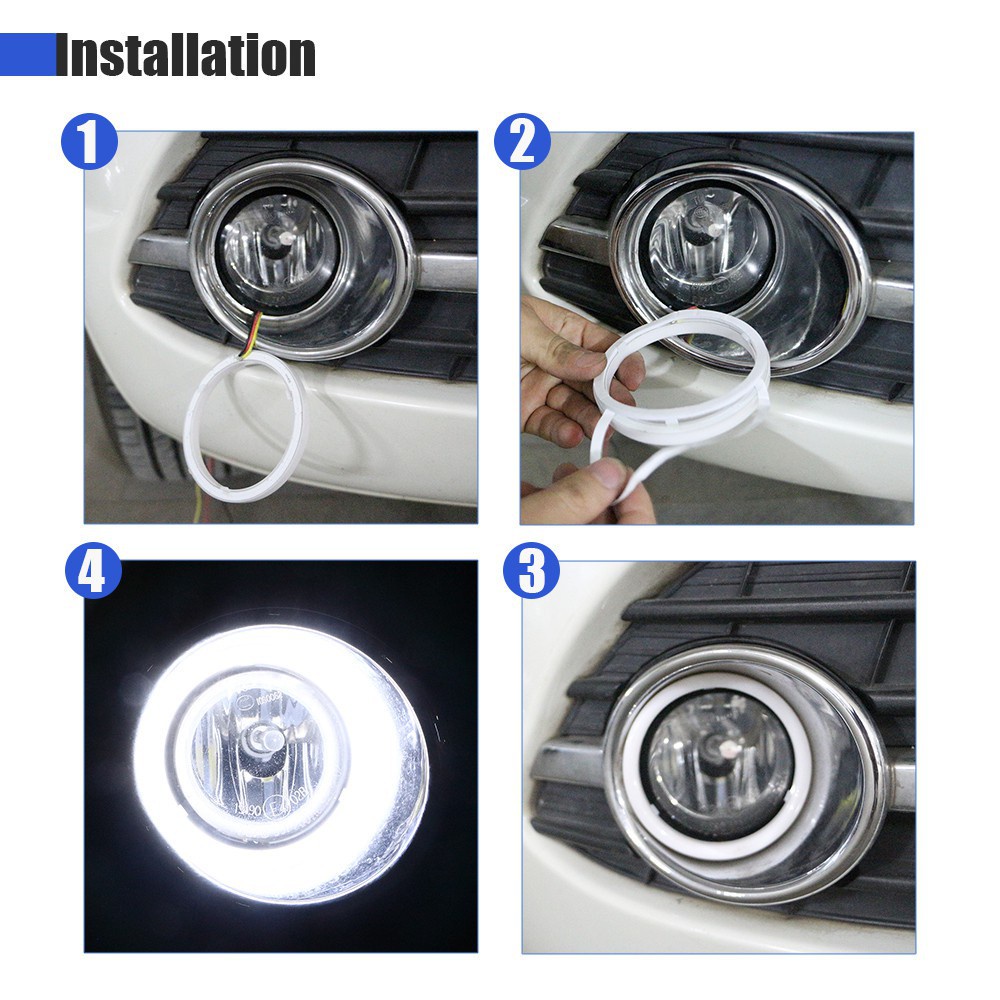 1 Đèn Pha LED Dạng Vòng Halo 9-30V 60MM 70MM 80MM 90MM 100MM 110MM 120MM Cho Xe Hơi / Xe Máy