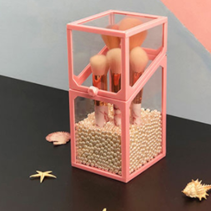 Hộp Đựng Cọ Trang Điểm Trong Suốt Chống Bụi Đa Năng Tiện Dụng