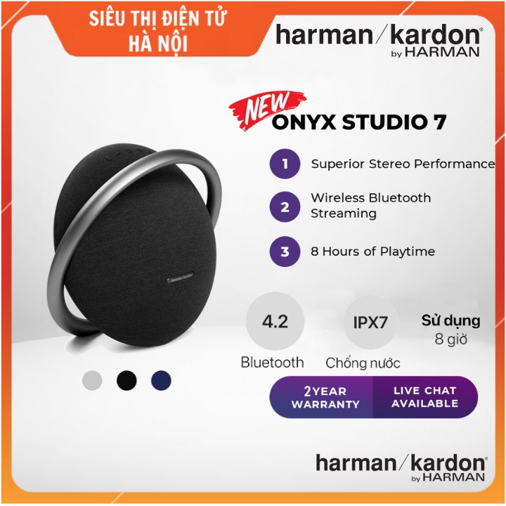 Loa Bluetooth Harman Kardon Onyx Studio 7 , New 100% - Hàng chính hãng (Bảo Hành 2 Năm)