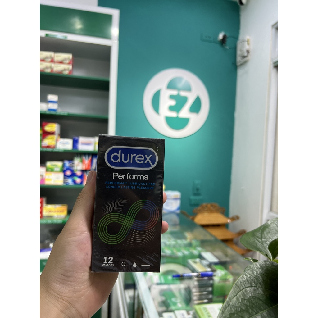 Bao cao su Durex Performa Gây Tê nhẹ Kéo Dài Thời Gian - Hộp 12 Bao - Ez Pharmacy