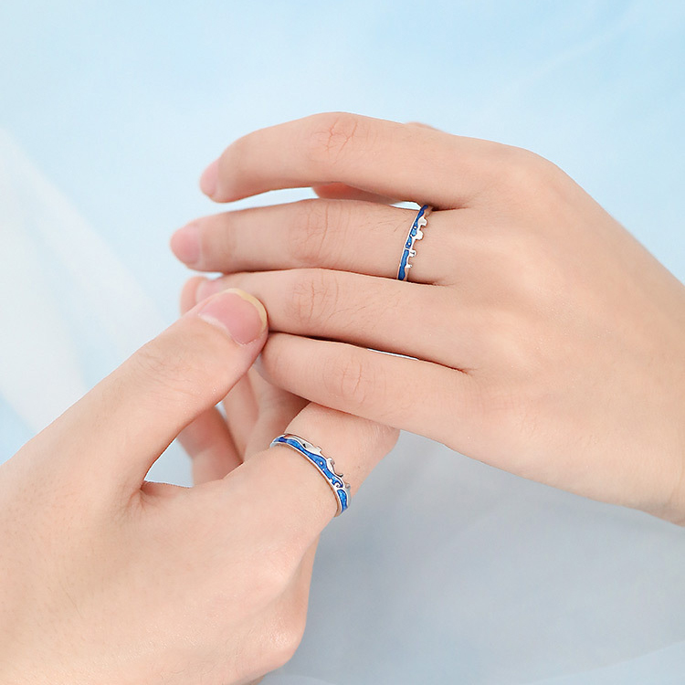 Nhẫn Đôi Mạ Bạc 925 Kiểu Dáng Đơn Giản Hợp Thời Trang