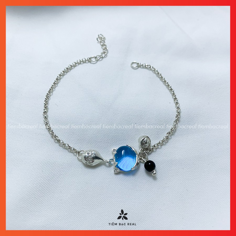 Lắc tay hồ ly đá bạc ta cầu may mắn tình duyên, lắc tay hồ ly đủ màu đá theo mệnh