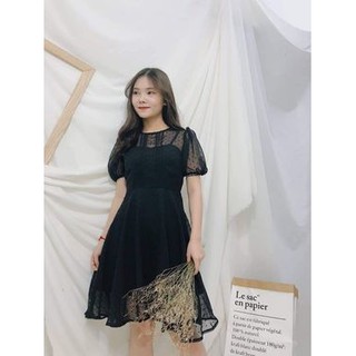 (Ảnh thật) Đầm XÒE 2 LỚP BÁNH BÈO)