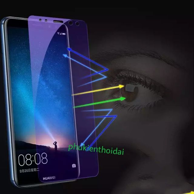 Huawei Nova 2i 💝FREESHIP Từ 50k💝 Cường lực tím chống tia UV hại mắt tím tặng keo chống hở mép tím ( không full màn )để