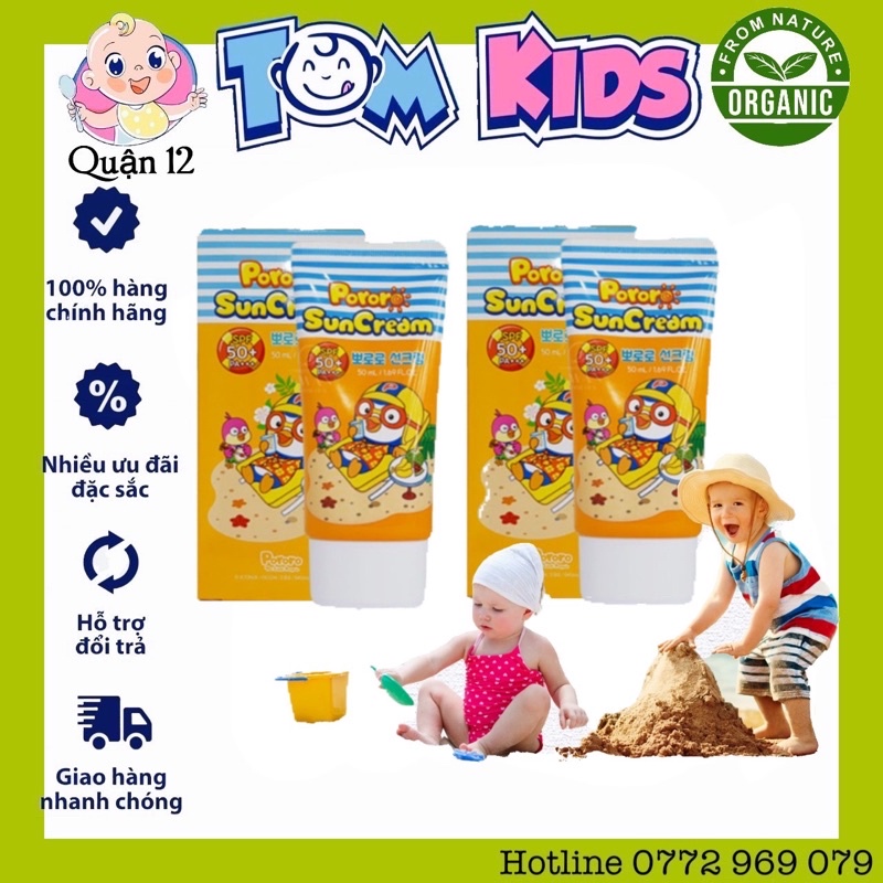 [Rẻ Vô Đối] Kem Chống Nắng Pororo Hàn Quốc Cho Bé An toàn , Nhẹ Dịu Date 03/2025