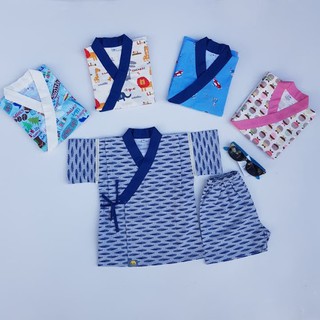 Bộ đồ  Ngắn Xanh Cá cho bé (yukata)