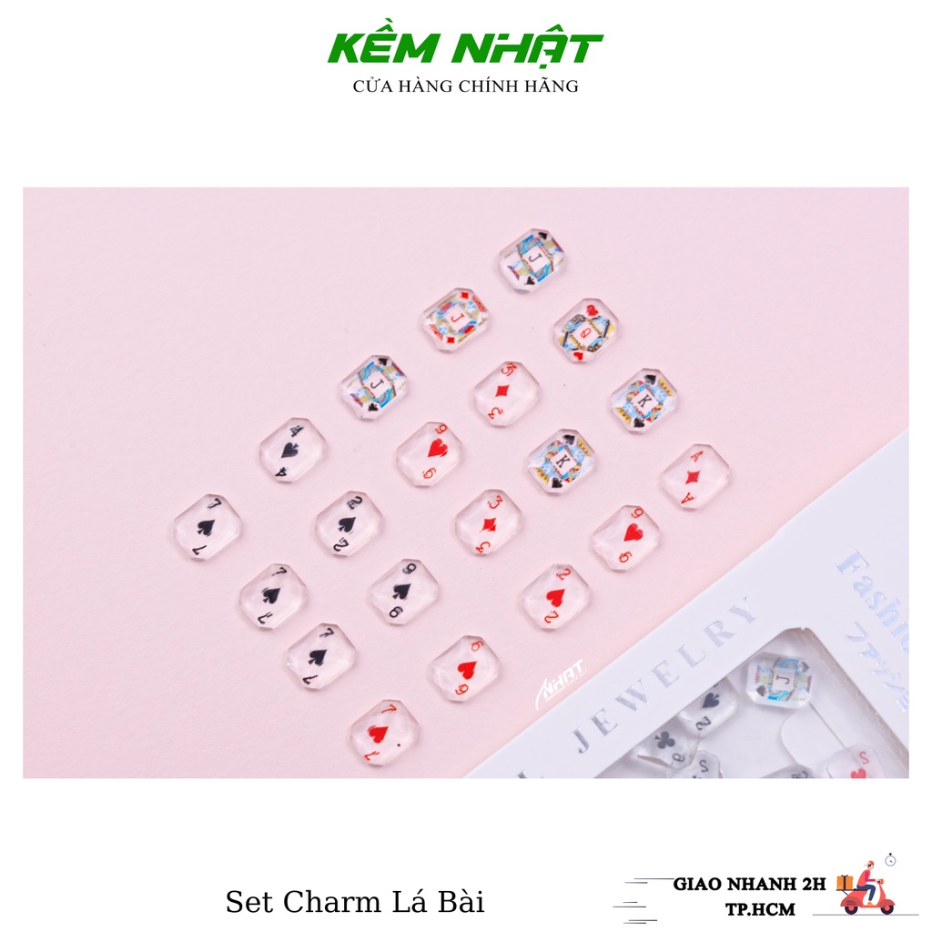 Set Charm Đính Móng Lá Bài