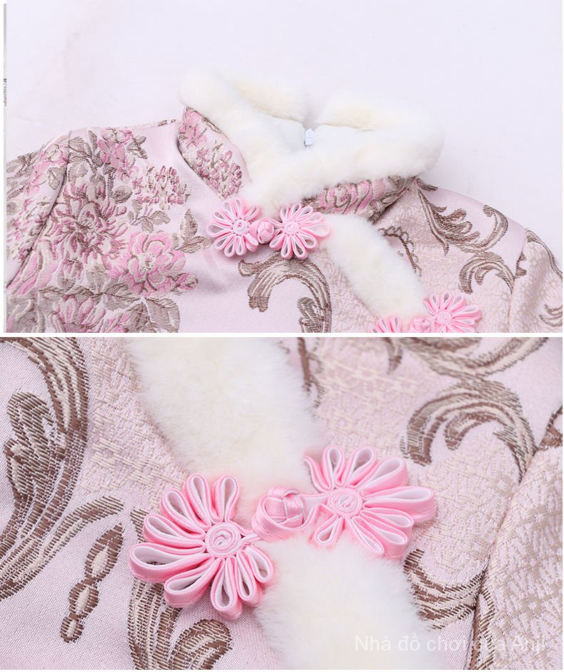 Cheongsam Girls Children Cheongsam Student Dress Girls Winter Velvet