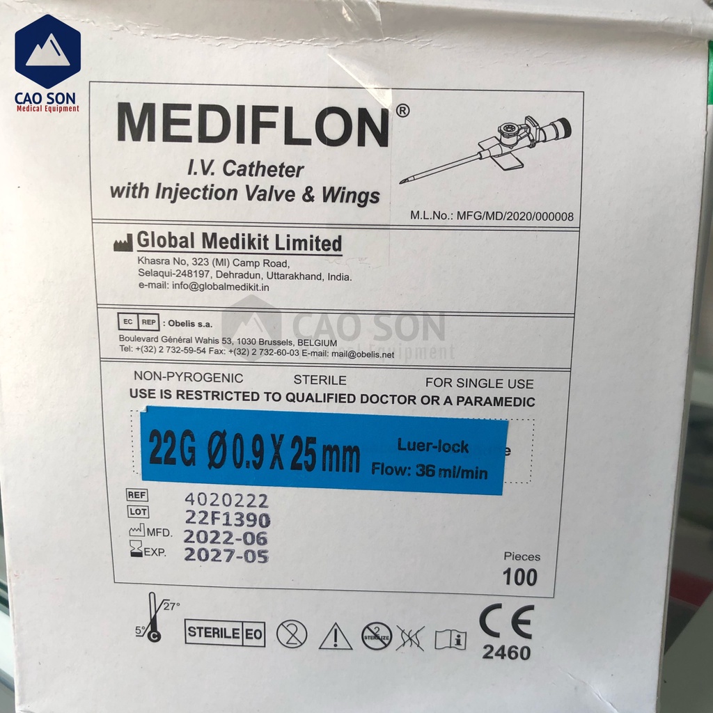 Kim luồn tĩnh mạch size 22, size 24 Mediflon