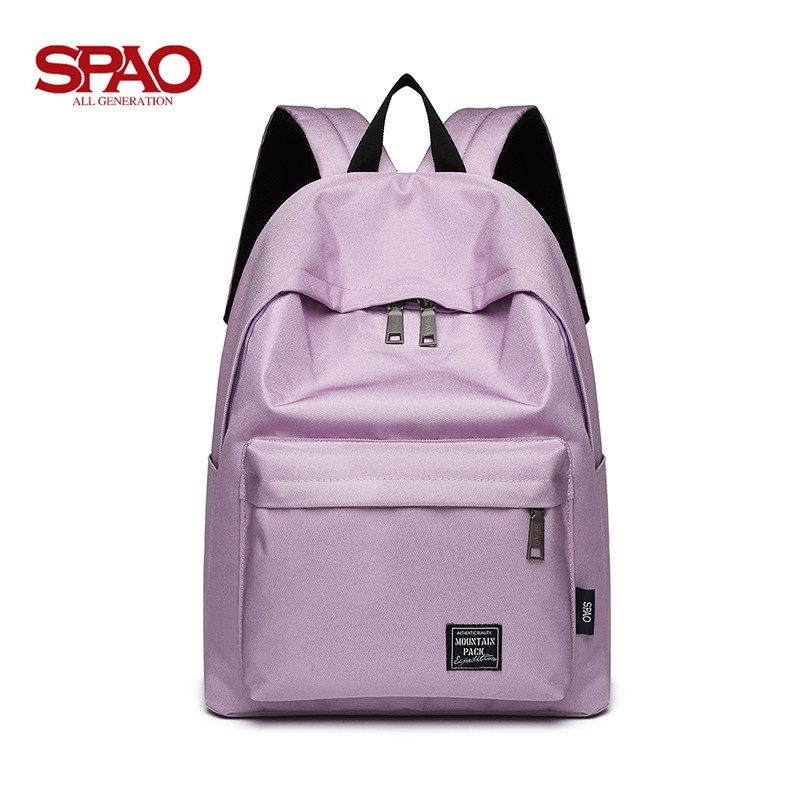 SPAO Balo Canvas Màu Sắc Trơn Phong Cách Hàn Quốc