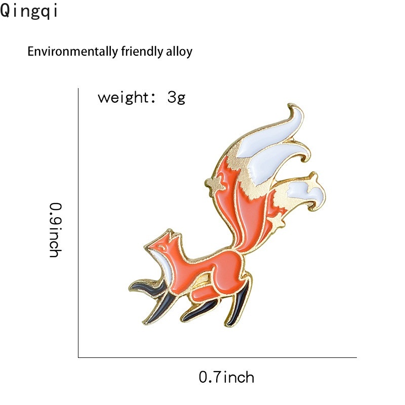 Ghim cài áo Miss Zoe hình chú cáo hoạt hình đáng yêu
