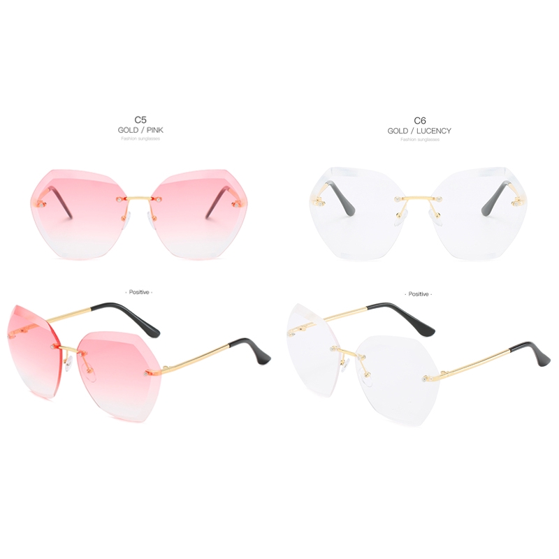 Kính Mát Không Gọng Màu Kẹo Gradient Thời Trang Cho Nữ | BigBuy360 - bigbuy360.vn