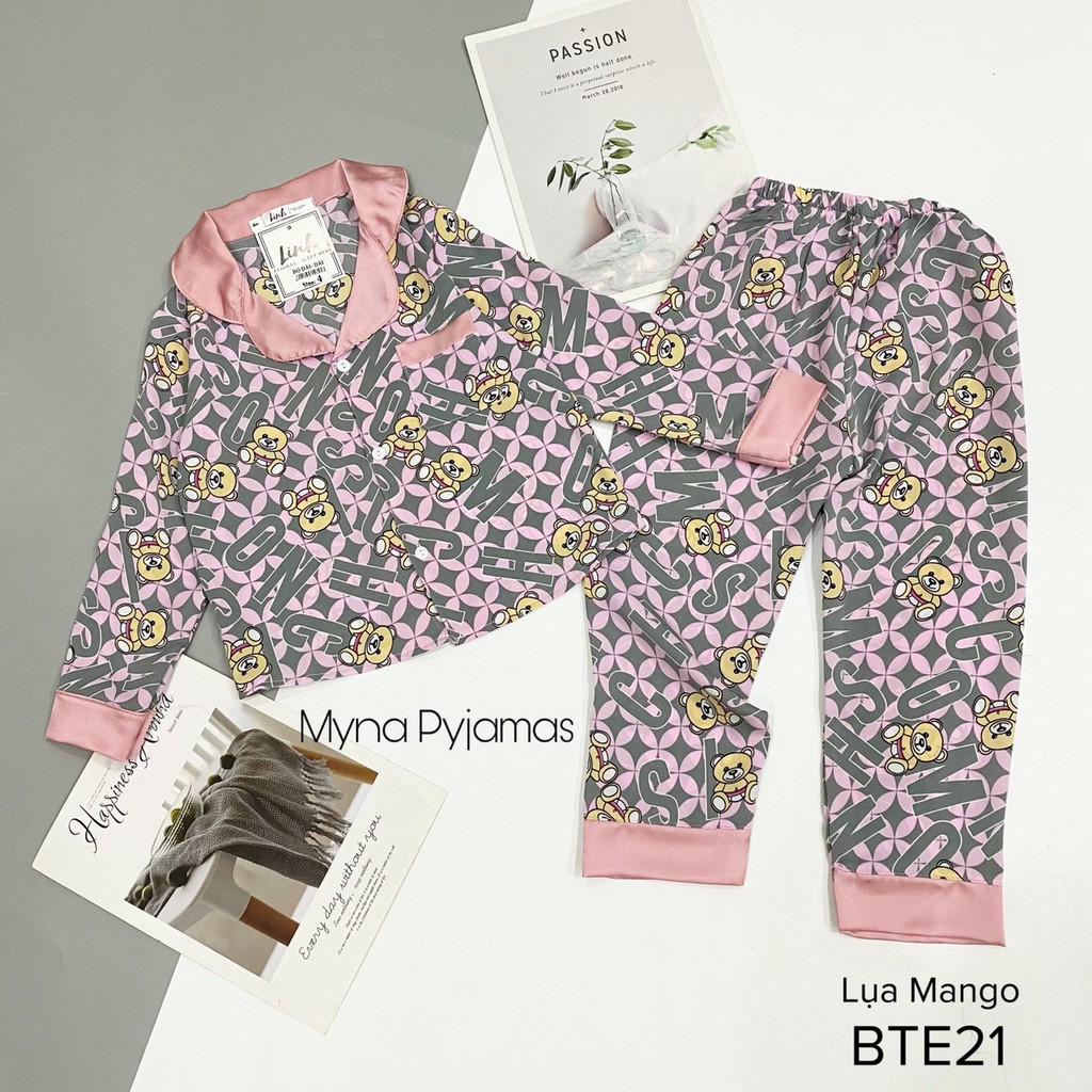 Bộ pijama Mẹ và bé, chất Lụa mango mềm mịn