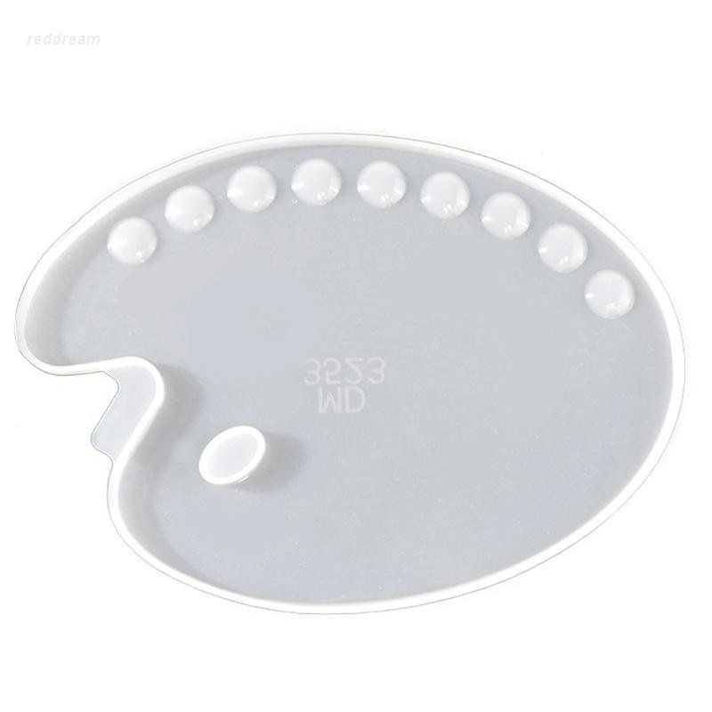 Khuôn làm bảng pha màu nước hình bầu dục bằng nhựa resin