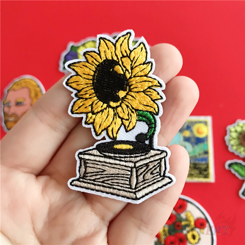 Miếng vá dán ủi quần áo họa tiết tranh Van Gogh