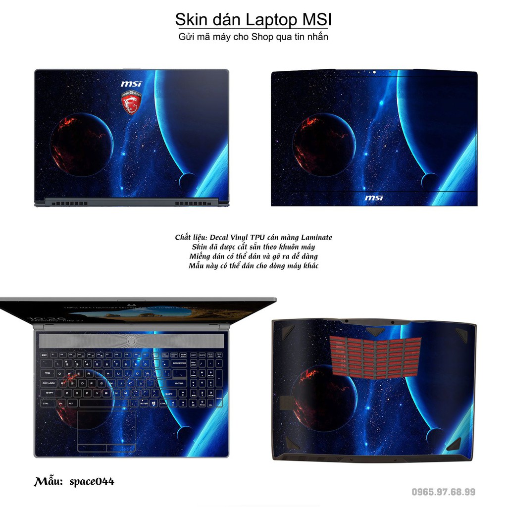 Skin dán Laptop MSI in hình không gian _nhiều mẫu 8 (inbox mã máy cho Shop)