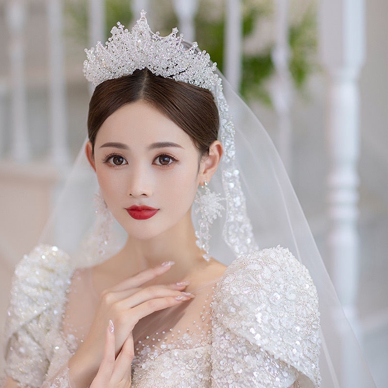 [Aishang Đẹp Mắt] Vương Miện Đính Pha Lê Sang Trọng Phụ Kiện Cài Tóc Cô Dâu Trong Ngày Cưới Cô Dâu