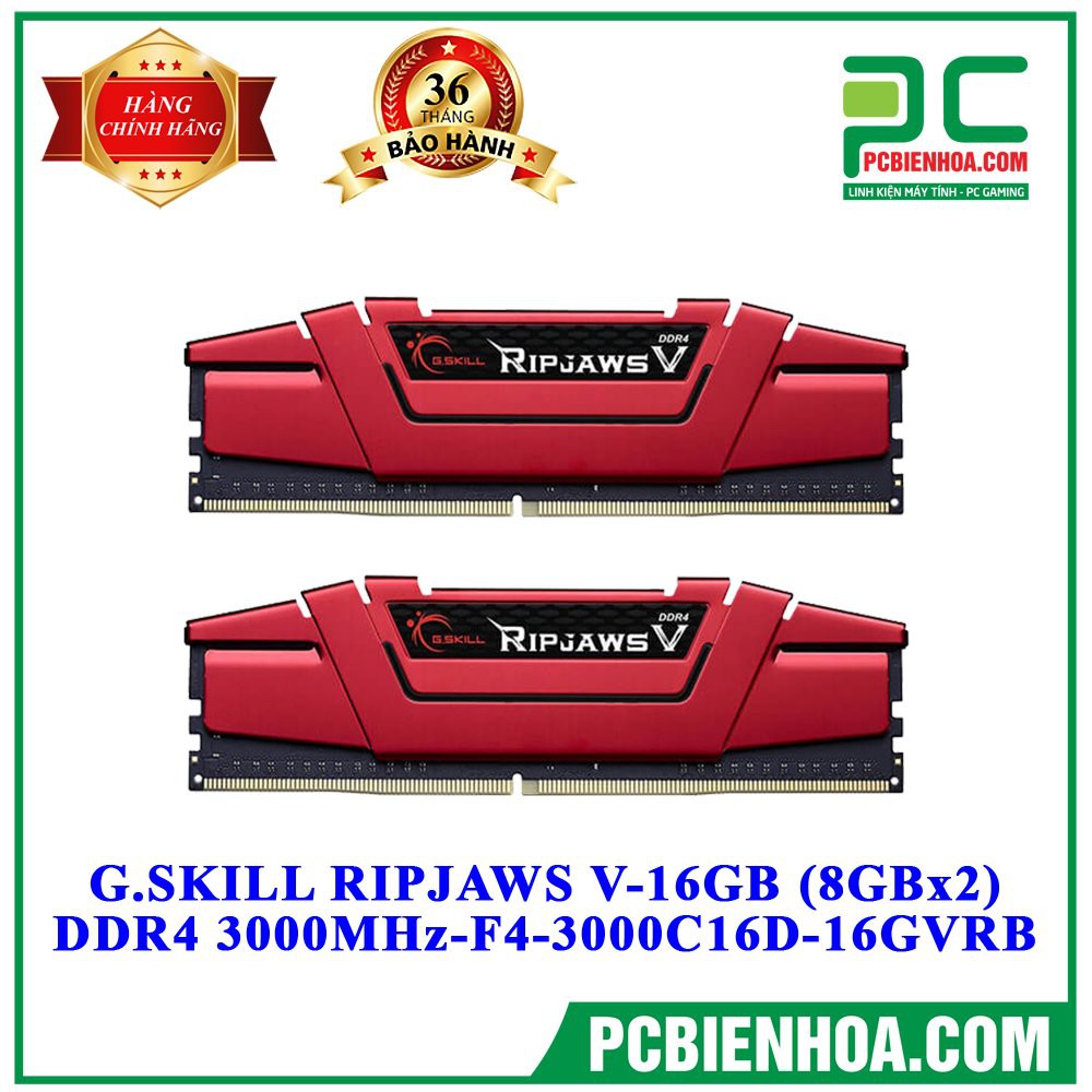 Bô nhơ G.SKILL RIPJAWS V-16GB (8GBx2) DDR4 3000MHz- F4-3000C16D-16GVRB chi nh ha ng Mai Hoa ng thumbnail