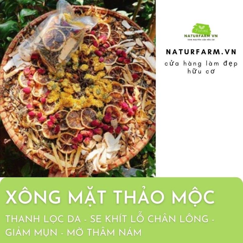 Thảo dược xông mặt organic 50gr - xông mặt thảo mộc giúp thanh lọc