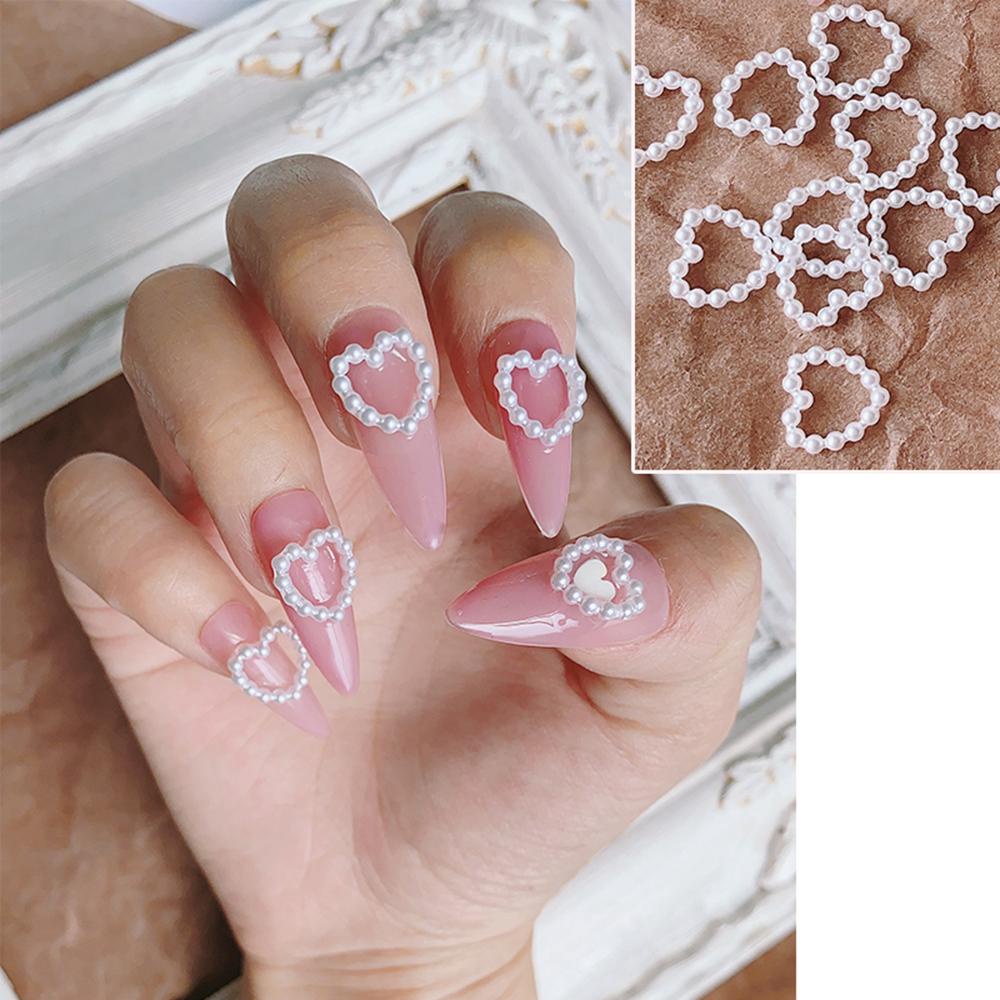 Hộp 1 Hộp Sticker Dán Móng Tay Hình Trái Tim 3D Bằng Đất Sét Mềm Nhiều Kiểu Dáng