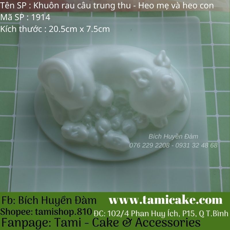 KHUÔN RAU CÂU TRUNG THU- HEO MẸ VÀ HEO CON 1914