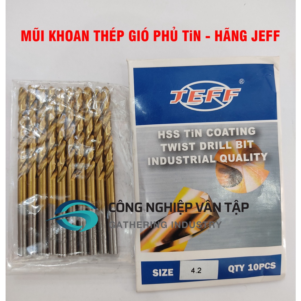 Mũi khoan thép gió phủ TiN độ cứng cao, gia công nhôm, thép, inox