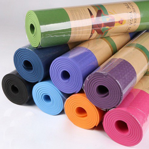Thảm Tập Yoga chống trượt 2 lớp dày 8mm chất liệu cao su non TPE cao cấp - Tấm thảm tập Gym, Thể dục tại nhà