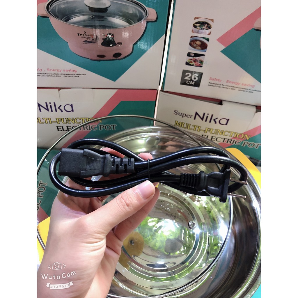 Nồi Nẩu Lẩu Điện COOKING POT SIZE 26CM, Nồi Lẩu Đa Năng - Chiên, Xào, Nấu Ăn, Nấu Lẩu Mini - Shop Khobuonphianam