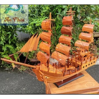 Thuyền Thuận buồm xuôi gió gỗ gõ cao cấp dài 40cm