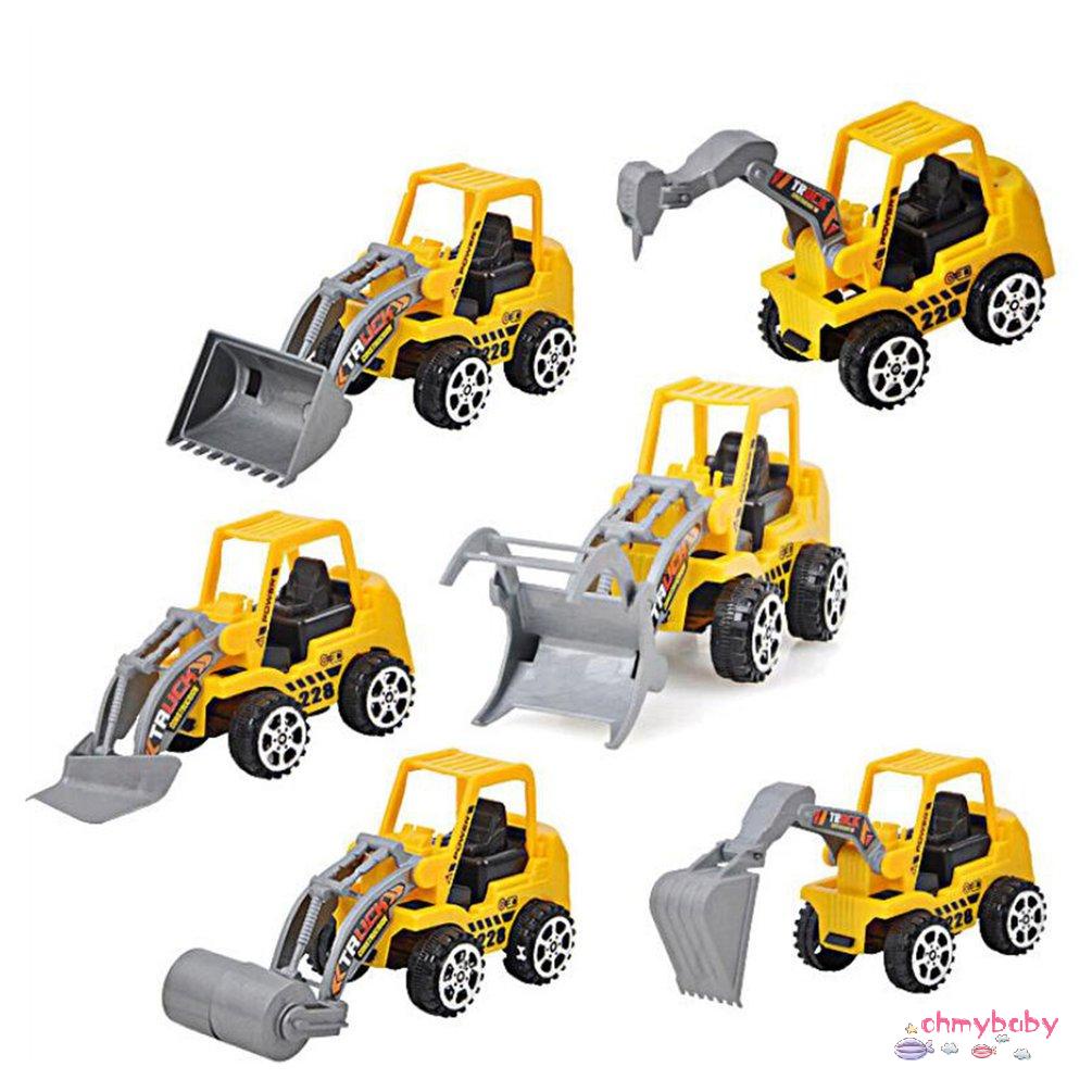 【OMB】 Boy Toy Car Excavator Color Random Child Inertia Model Engineering Car