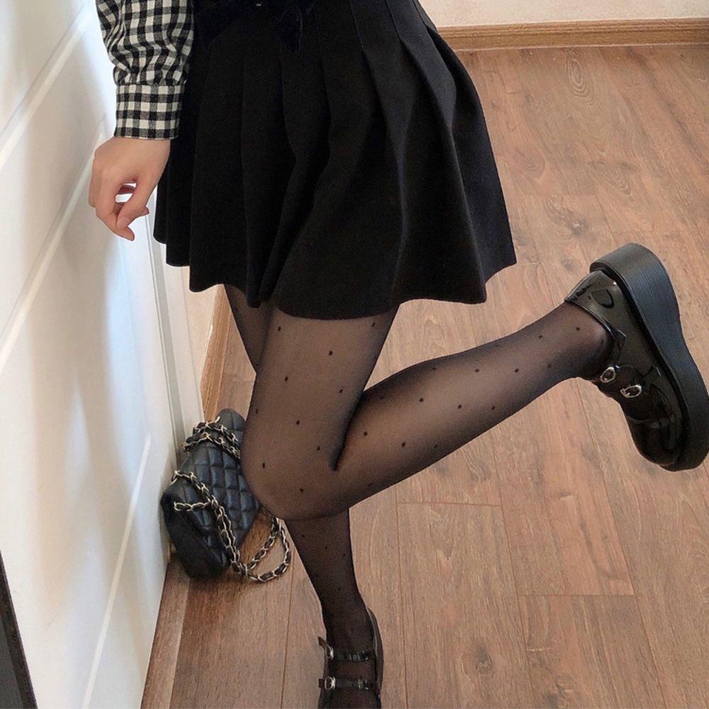Quần Tất Lưới Trong Suốt Kẻ Sọc Đính Nơ Phong Cách Lolita Quyến Rũ Cho Nữ