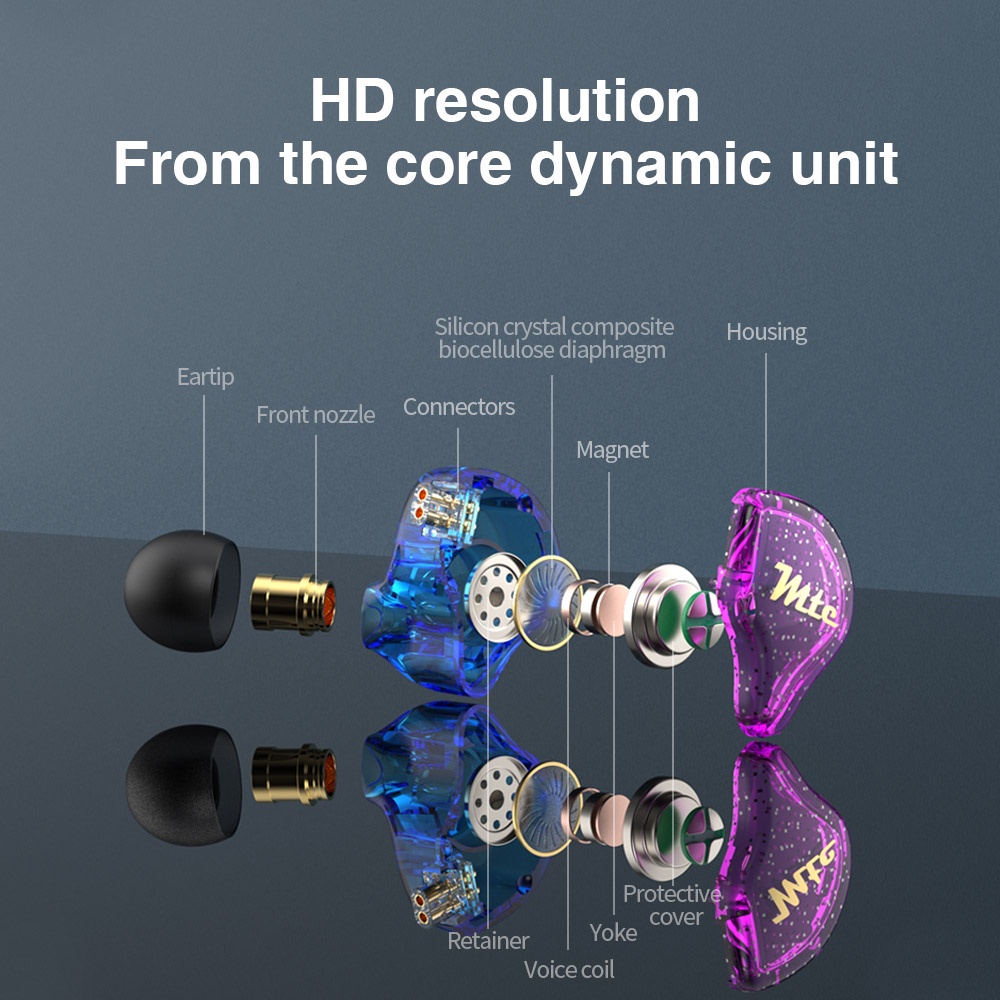 TRN MTE Tai nghe nhét tai kim loại âm thanh hifi Trn cs2 vxpro ta1 m10 mt1