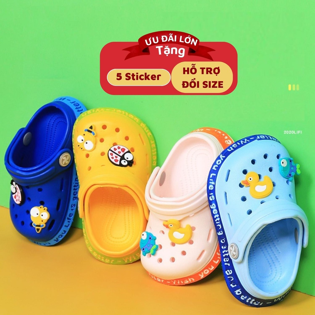 Dép Sục Cho Bé Gái Bé Trai Có Quai Hậu Giày Bền Đẹp Êm Ái Có Đế Chống Trơn Trượt - Mã K17