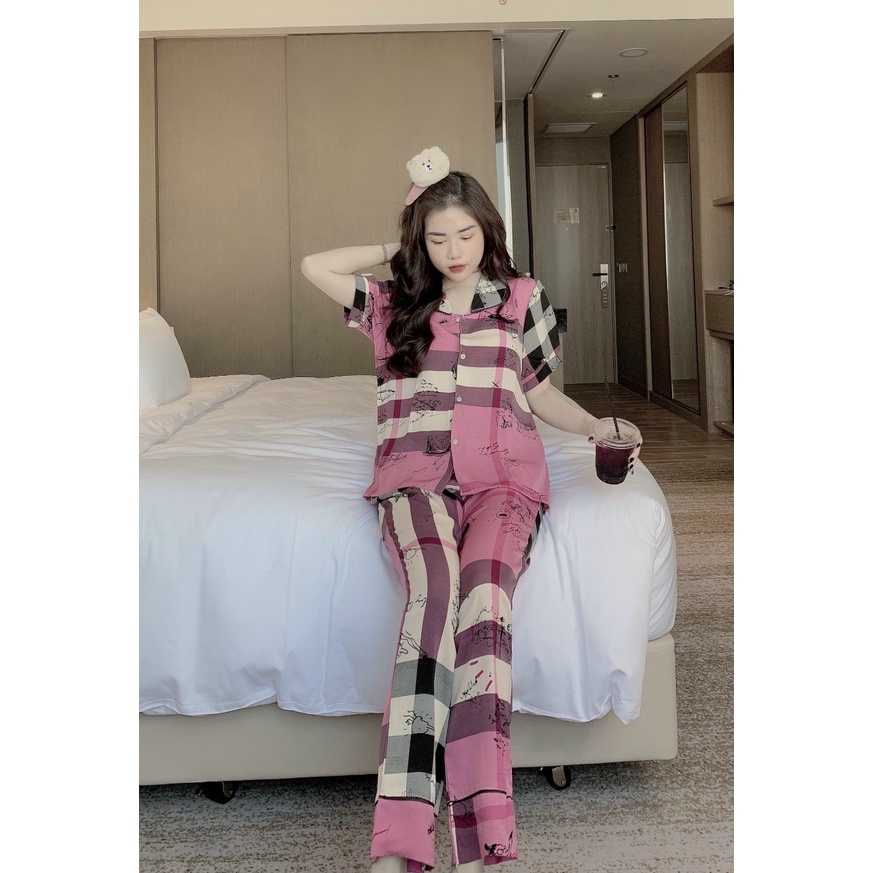 Đồ Bộ Pijama Nữ Lụa Mango Cao Cấp,Tay Ngắn Quần Dài,Chất Vải Mềm Mịn Mát | BigBuy360 - bigbuy360.vn