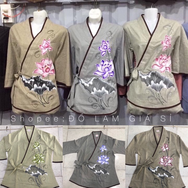 Áo Lam Đi Chùa &amp; XÉO NƠ SEN VẼ VẢI ẤN ĐỘ GIÁ RẺ VÔ ĐỊCH