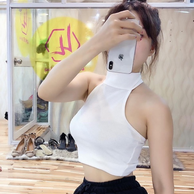 Áo yếm cổ cài nút basic chất len tăm nhẹ nhàng ôm sát body - 25 Store