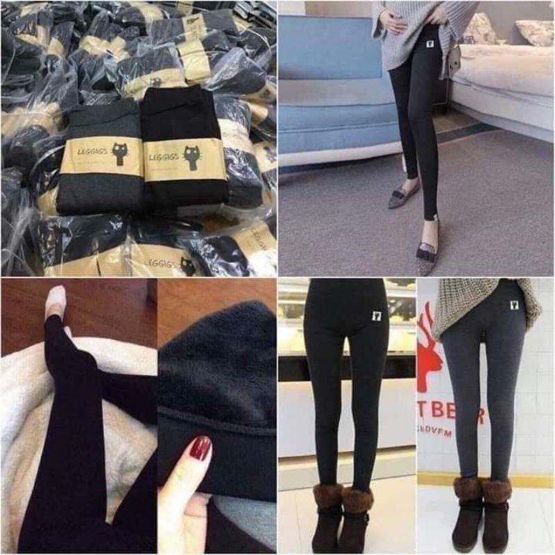 QUẦN LEGGING MÈO LÓT LÔNG TÚI zip hàng chất đẹp