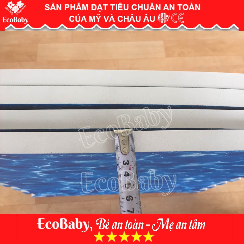 Tấm Thảm Xốp Cho Bé, Thảm Chơi Lót Trải Sàn Chống Trơn Trượt Va Đập, Loại Dày - 60x60x2cm - Hình Sóng Biển - EcoBaby