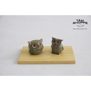 Bé cú mèo gốm Vintage